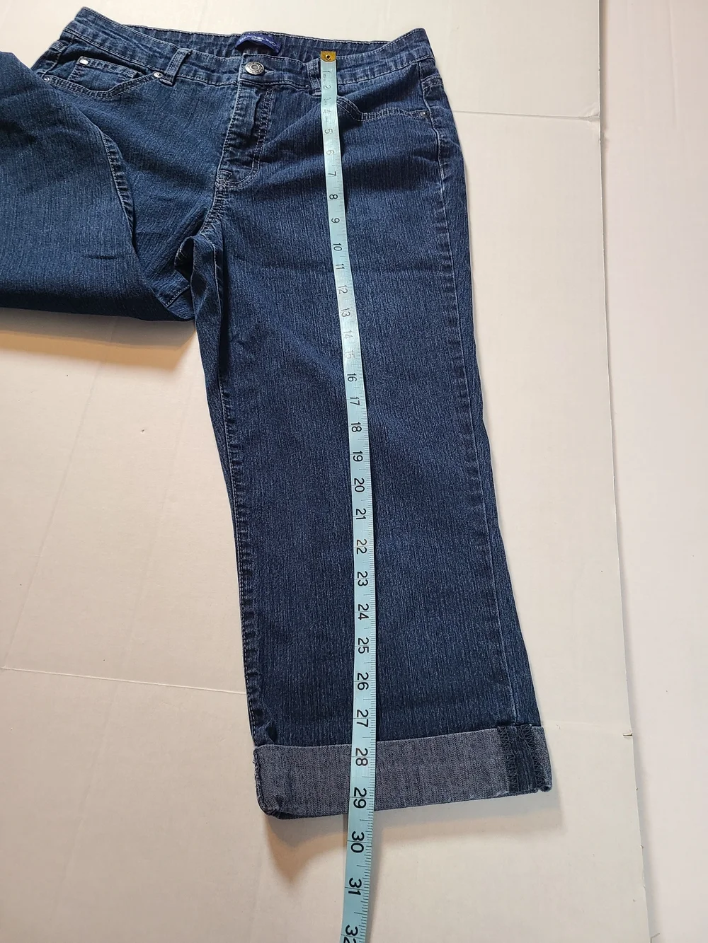 Bandolino Dark Blue Classic Womens Cropped Cuff Mandie Jeans 10